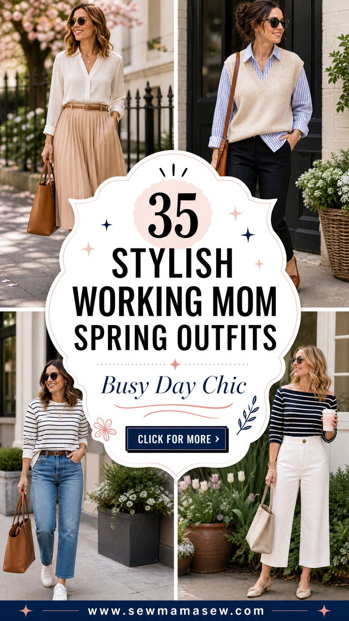 35 Stylish Spring Outfits for Working Moms On the Go - 35 Stylish Spring Outfits for Working Moms On the Go