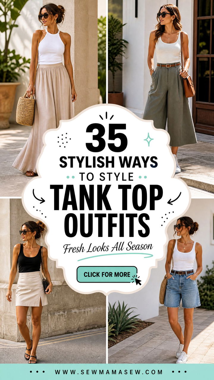 35 Stylish Ways on How to Style Tank Top Outfits - 35 Stylish Ways on How to Style Tank Top Outfits