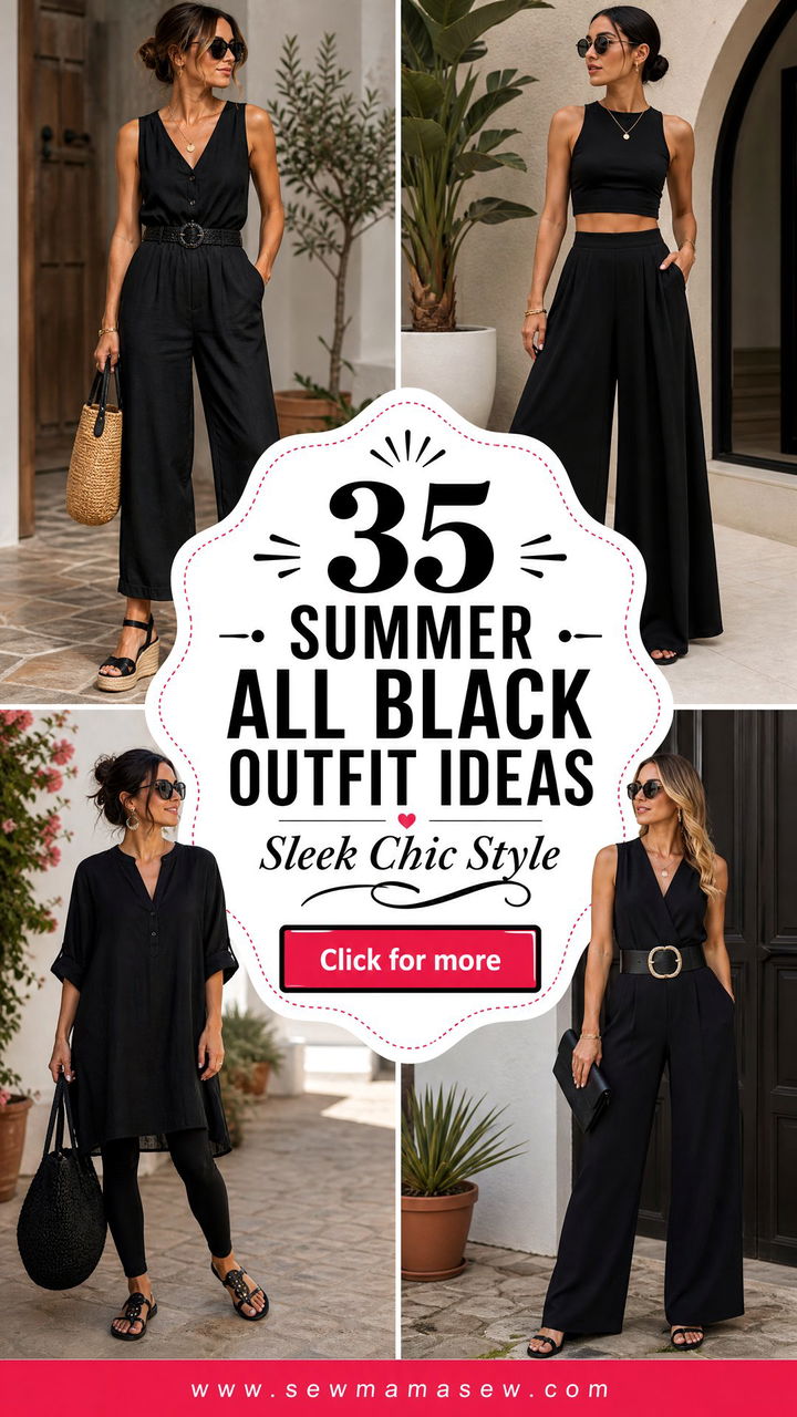 35 Summer All Black Outfit Ideas for Sleek Chic Style - 35 Summer All Black Outfit Ideas for Sleek, Chic Style