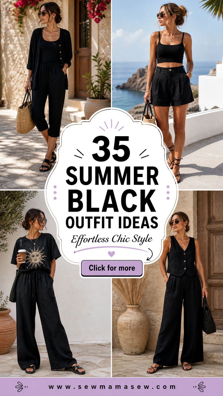 35 Summer Black Outfit Ideas for Effortless Chic Style - 35 Summer Black Outfit Ideas for Effortless Chic Style