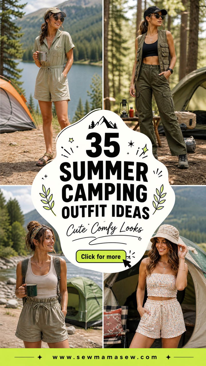 35 Summer Camping Outfit Ideas Cute and Comfy Looks - 35 Summer Camping Outfit Ideas: Cute & Comfy Looks