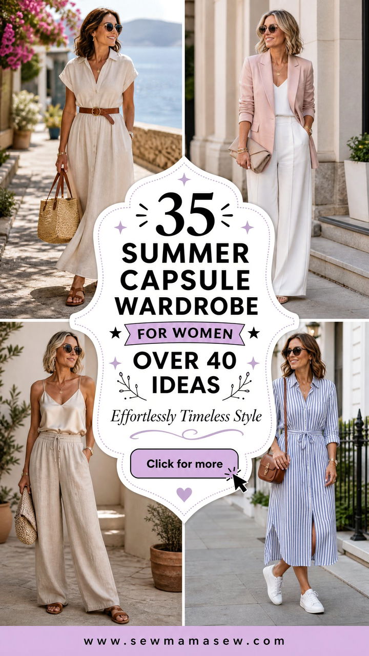 35 Summer Capsule Wardrobe for Women Over 40 Ideas - 35 Summer Capsule Wardrobe for Women Over 40 Ideas