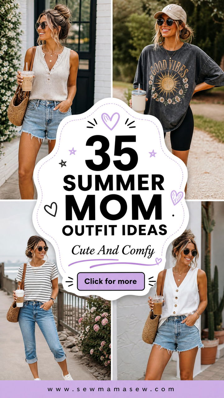 35 Summer Mom Outfit Ideas That Are Cute and Comfy - 35 Summer Mom Outfit Ideas That Are Cute & Comfy