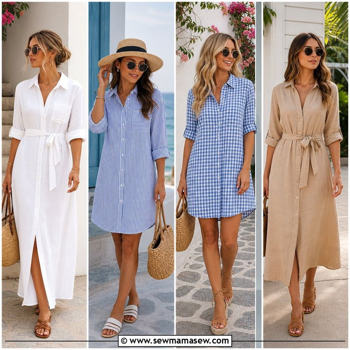 35 Summer Outfits With Shirt Dresses for Easy Style