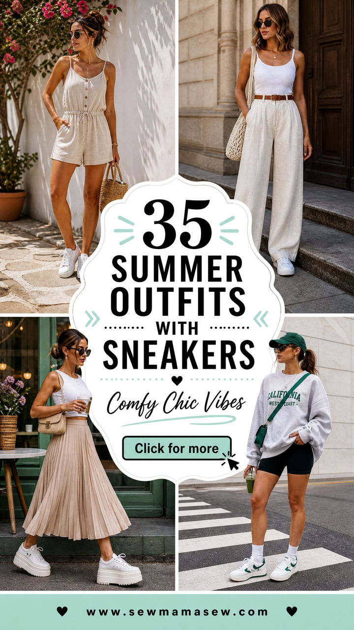 35 Summer Outfits With Sneakers for Comfy Chic Vibes - 35 Summer Outfits With Sneakers for Comfy Chic Vibes