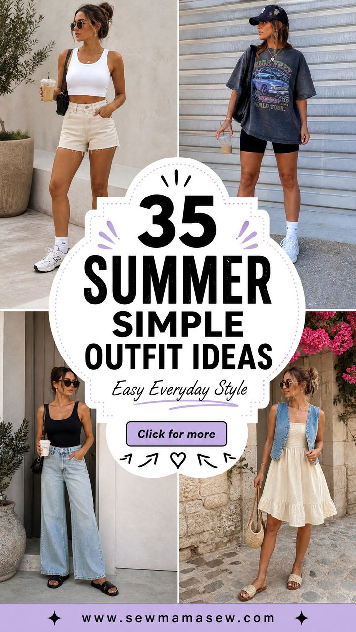 35 Summer Simple Outfit Ideas for Easy Everyday Style - 35 Summer Simple Outfit Ideas for Easy Everyday Style