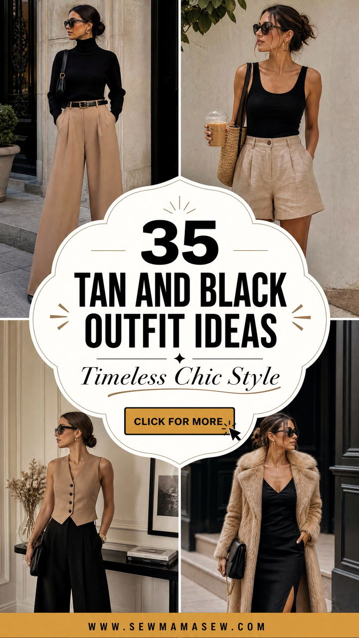 35 Tan and Black Outfit Ideas for Timeless Style - 35 Tan and Black Outfit Ideas for Timeless Style