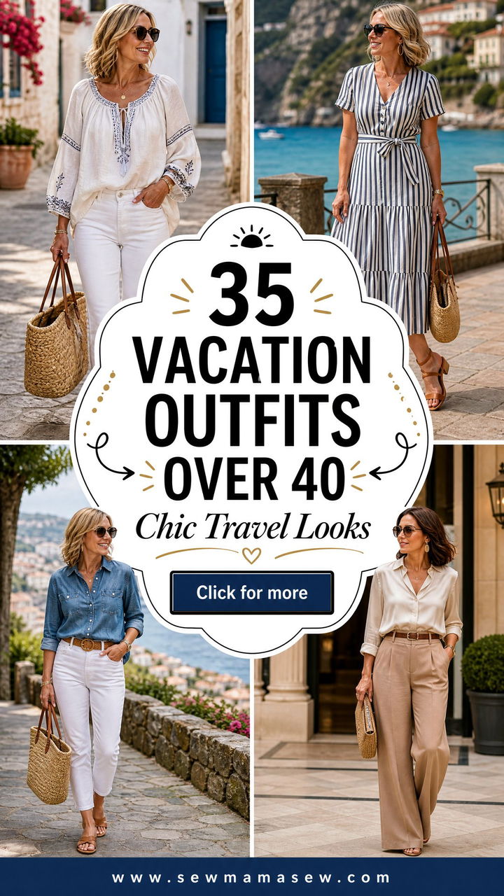 35 Vacation Outfits for Women Over 40 Chic Travel Looks - 35 Vacation Outfits for Women Over 40: Chic Travel Looks