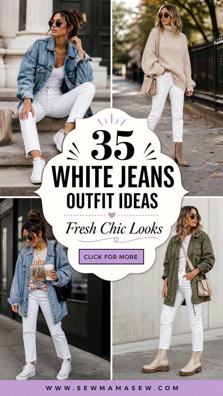 35 White Jeans Outfit Ideas for a Fresh Chic Look - 35 White Jeans Outfit Ideas for a Fresh, Chic Look