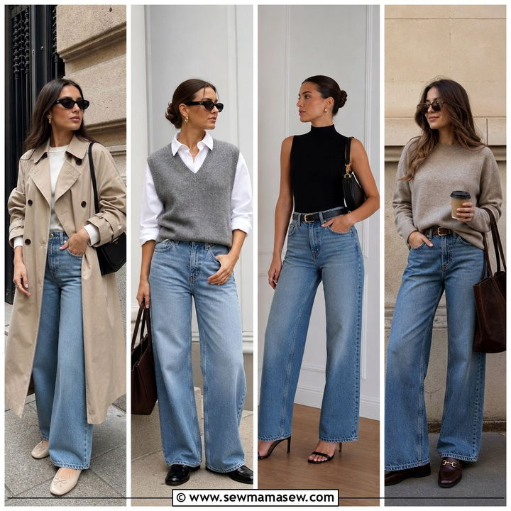 35 Wide Leg Jeans Outfits for Women: Stylish Looks