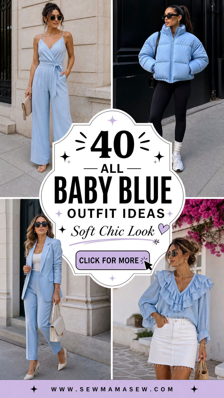 40 All Baby Blue Outfit Ideas for a Soft Chic Look - 40 All Baby Blue Outfit Ideas for a Soft, Chic Look