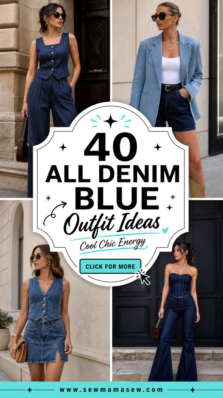 40 All Denim Blue Outfit Ideas for a Cool Chic Look - 40 All Denim Blue Outfit Ideas for a Cool Chic Look