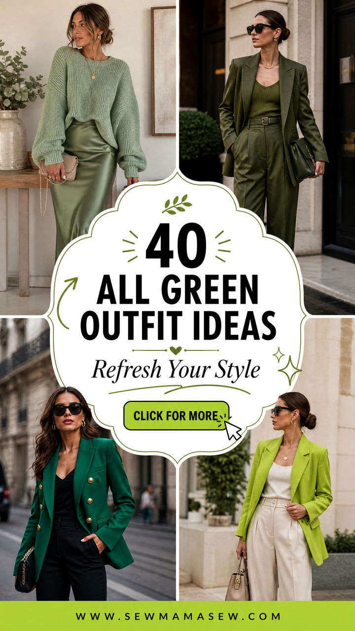40 All Green Outfit Ideas to Refresh Your Style - 40 All Green Outfit Ideas to Refresh Your Style