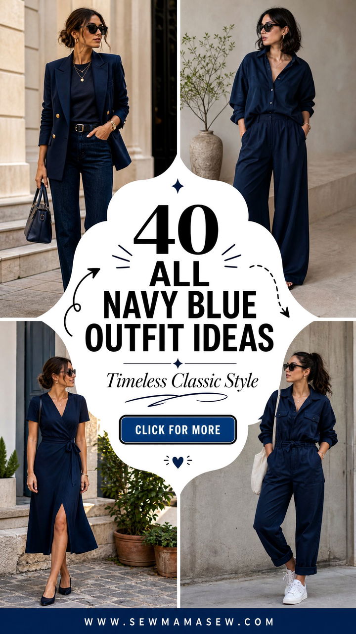 40 All Navy Blue Outfit Ideas for a Timeless Style - 40 All Navy Blue Outfit Ideas for a Timeless Style