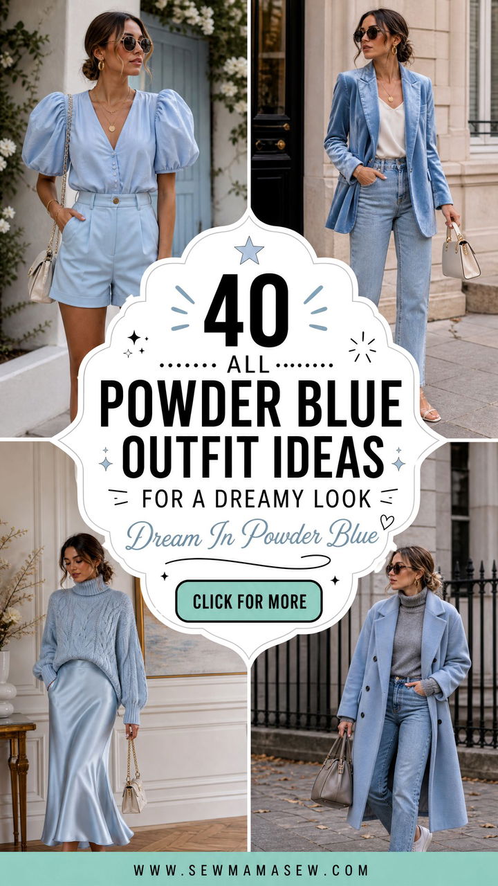 40 All Powder Blue Outfit Ideas for a Dreamy Look - 40 All Powder Blue Outfit Ideas for a Dreamy Look