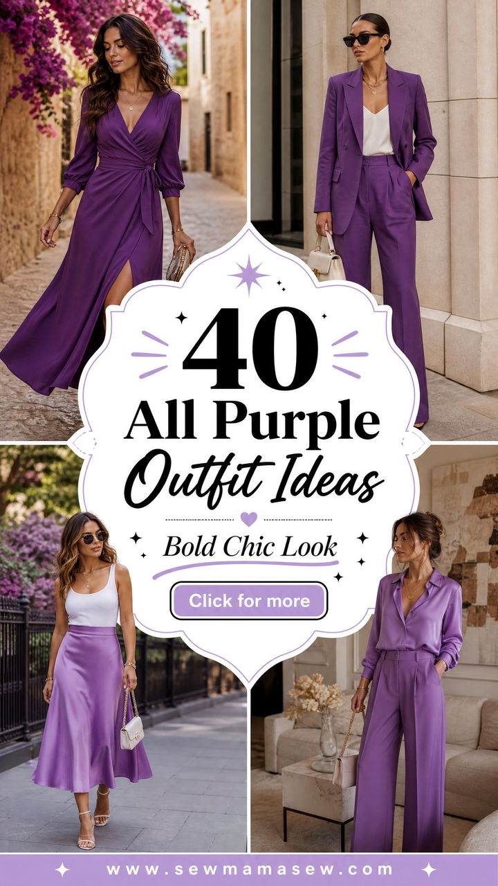 40 All Purple Outfit Ideas for a Bold Chic Look - 40 All Purple Outfit Ideas for a Bold, Chic Look