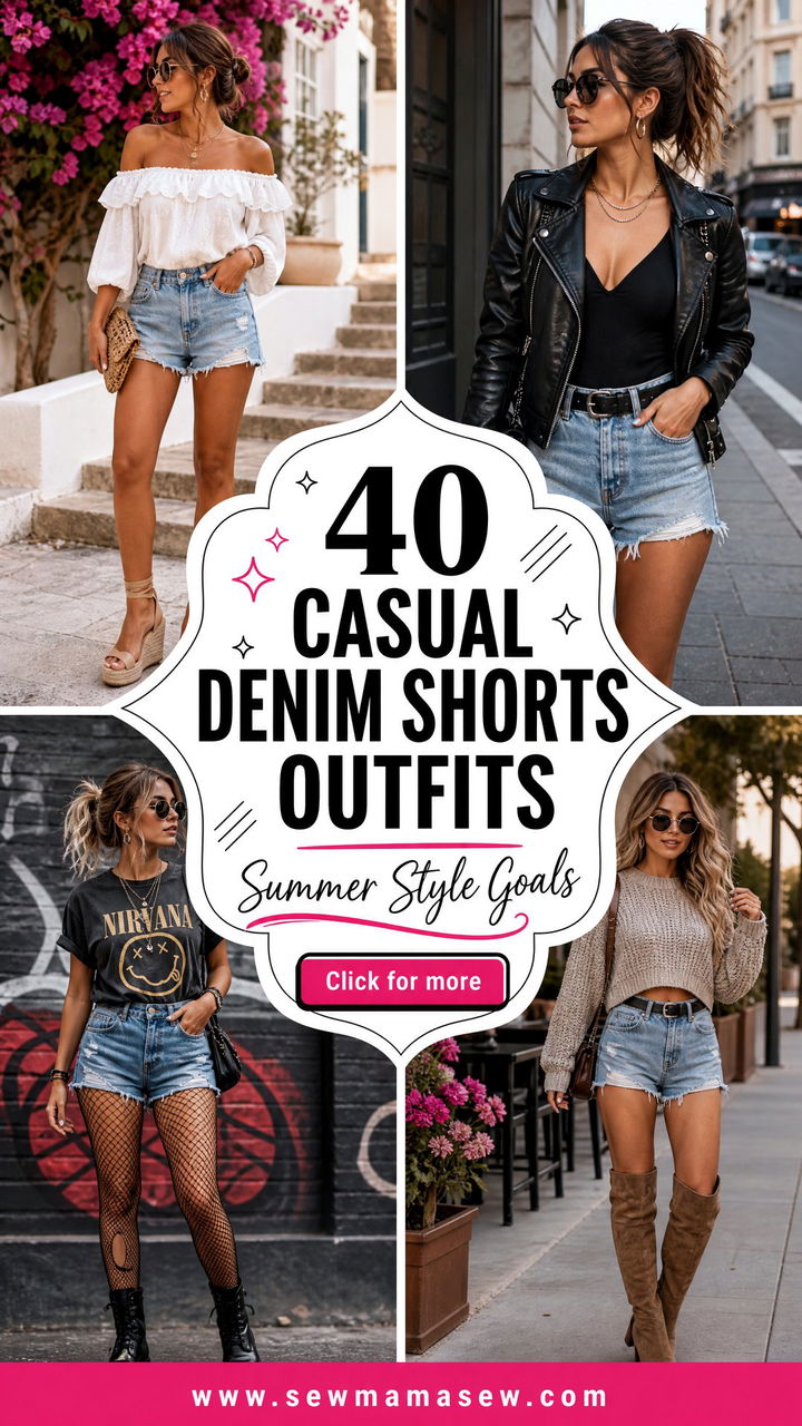 40 Casual Denim Shorts Outfits for Summer Style - 40 Casual Denim Shorts Outfits for Summer Style