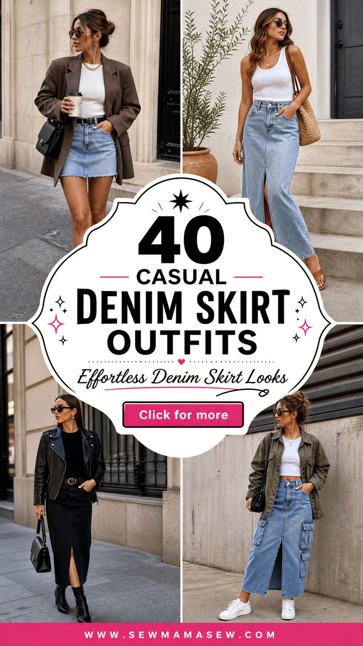 40 Casual Denim Skirt Outfits for Effortless Looks - 40 Casual Denim Skirt Outfits for Effortless Looks