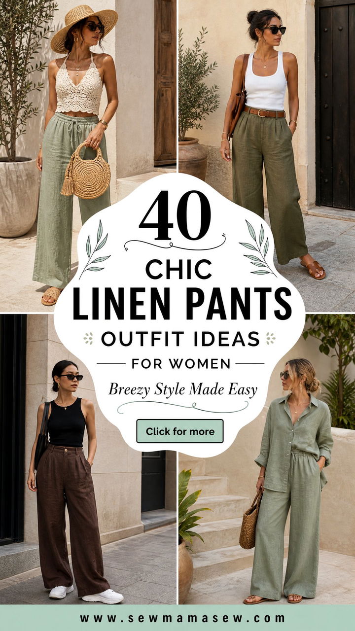 40 Chic Linen Pants Outfit Ideas for Women - 40 Chic Linen Pants Outfit Ideas for Women