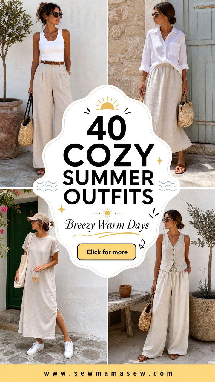 40 Cozy Summer Outfits for Breezy Warm Days - 40 Cozy Summer Outfits for Breezy Warm Days