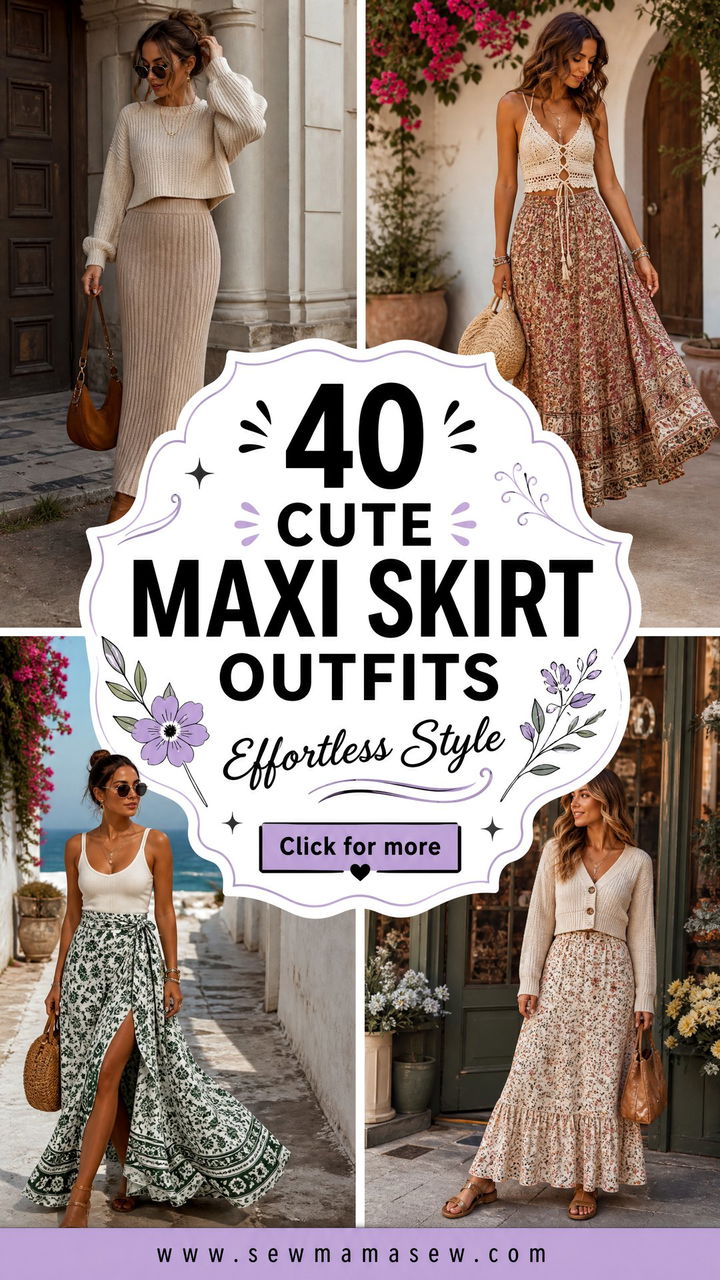 40 Cute Maxi Skirt Outfits for Effortless Style - 40 Cute Maxi Skirt Outfits for Effortless Style
