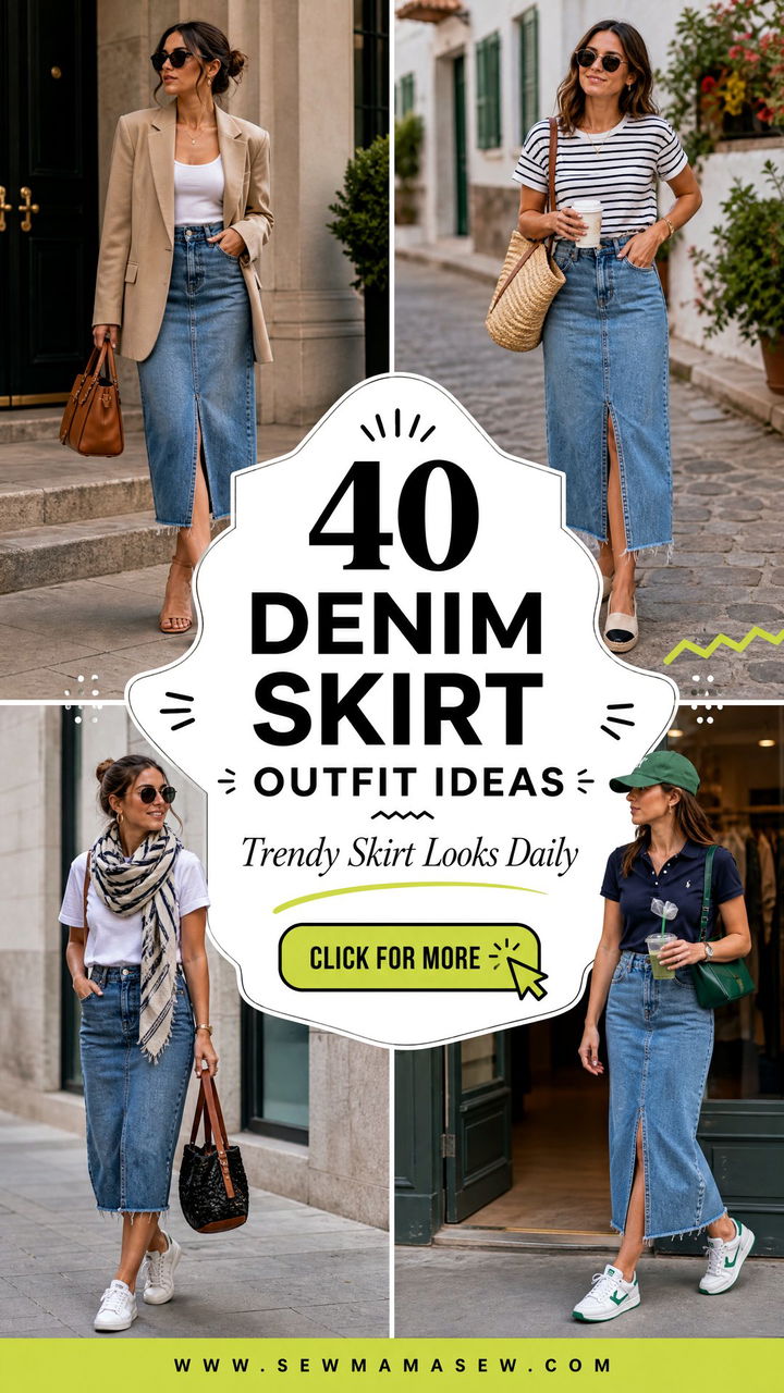40 Denim Skirt Outfit Ideas for Trendy Daily Looks - 40 Denim Skirt Outfit Ideas for Trendy Daily Looks