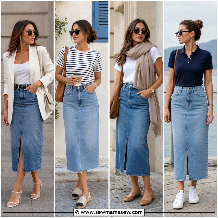 40 Denim Skirt Outfit Ideas for Trendy Daily Looks