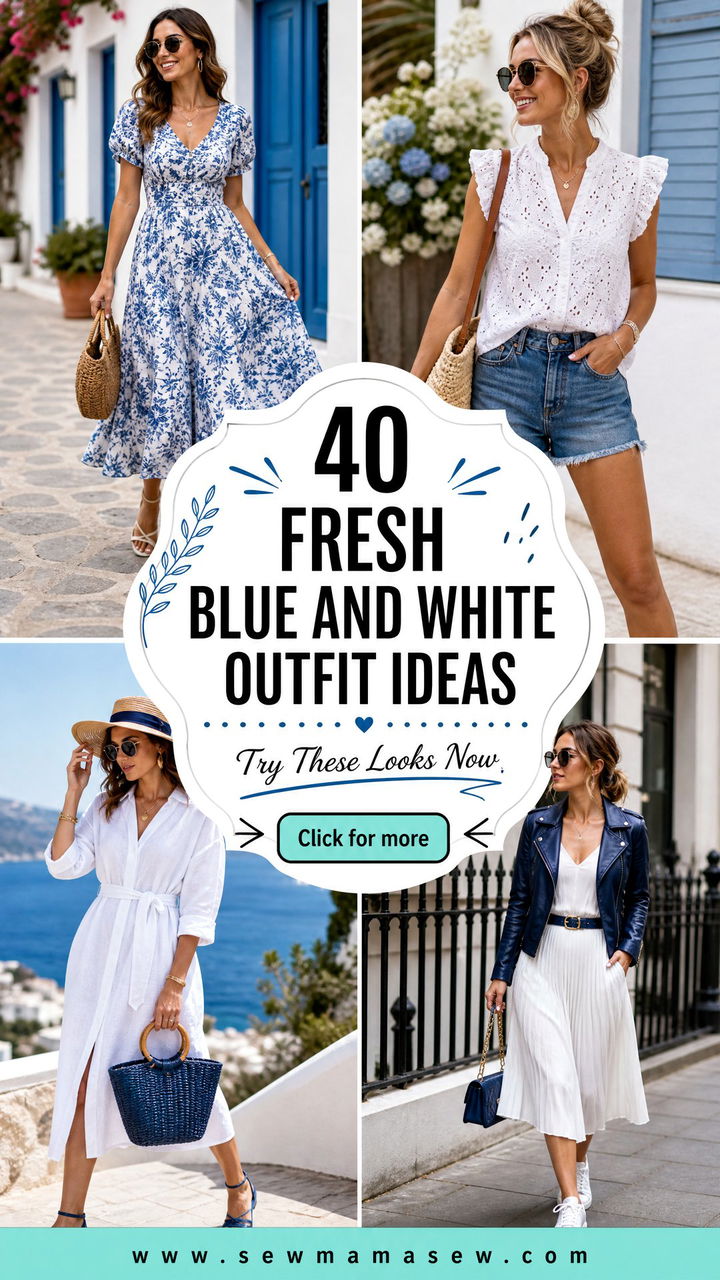 40 Fresh Blue and White Outfit Ideas to Try Now - 40 Fresh Blue and White Outfit Ideas to Try Now