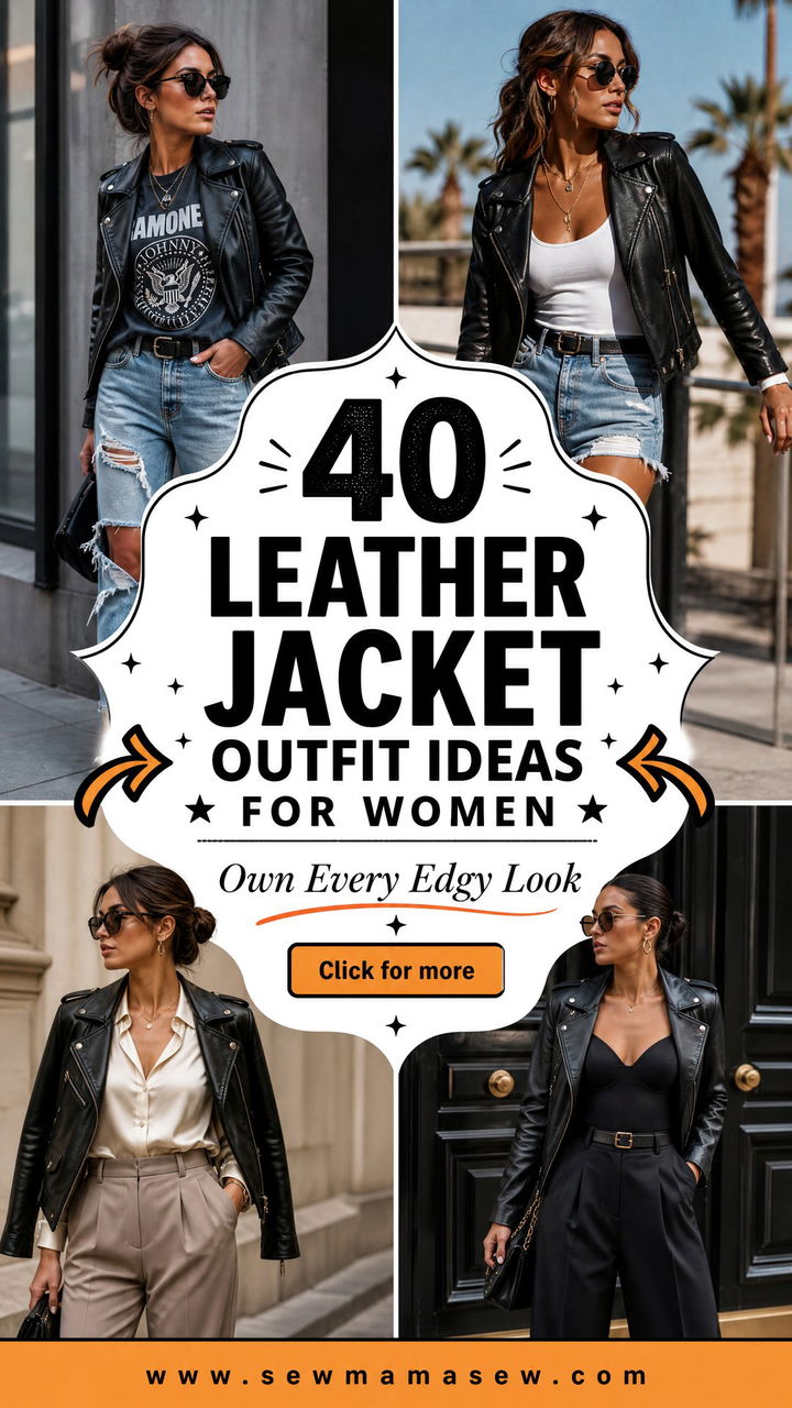 40 Leather Jacket Outfit Ideas for Women to Rock - 40 Leather Jacket Outfit Ideas for Women to Rock