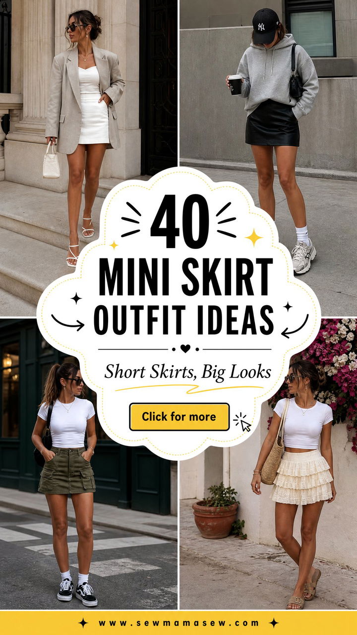 40 Mini Skirt Outfit Ideas for Trendy Chic Looks - 40 Mini Skirt Outfit Ideas for Trendy, Chic Looks