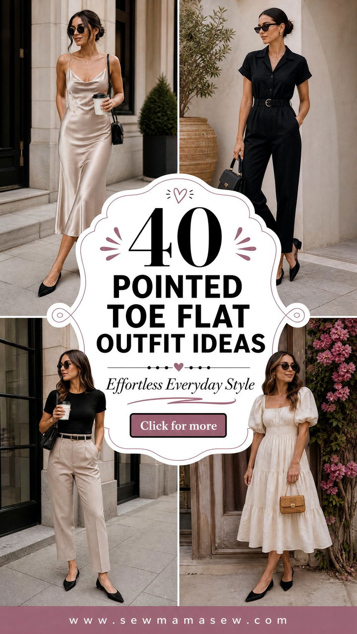 40 Pointed Toe Flat Outfit Ideas for Effortless Style - 40 Pointed Toe Flat Outfit Ideas for Effortless Style