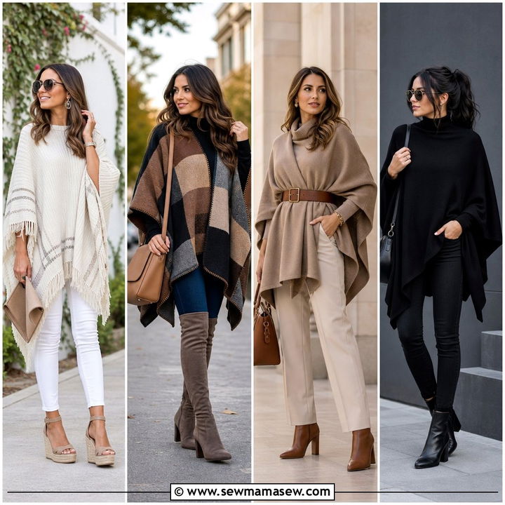 40 Poncho Outfit Ideas for Cozy and Chic Looks