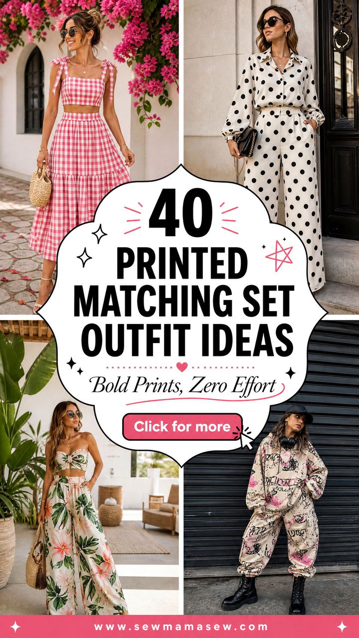 40 Printed Matching Set Outfit Ideas to Inspire You - 40 Printed Matching Set Outfit Ideas to Inspire You