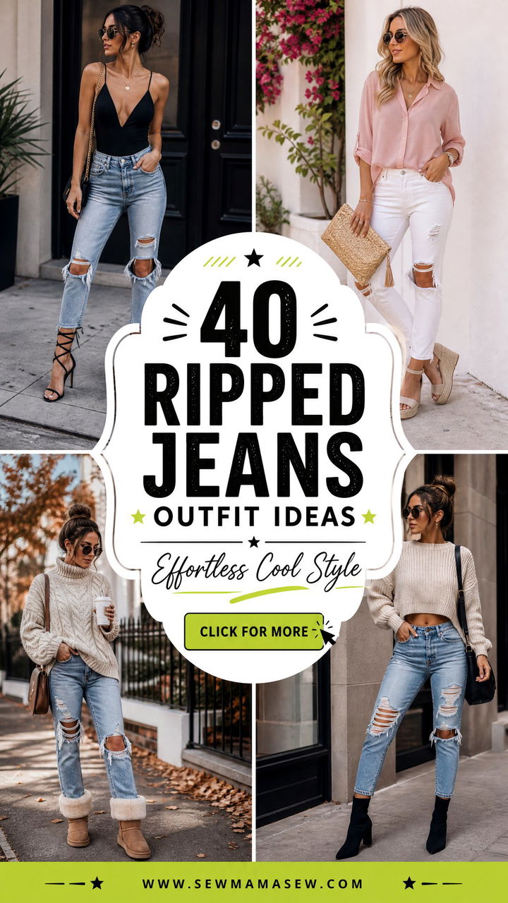 40 Ripped Jeans Outfit Ideas for Effortless Cool Style - 40 Ripped Jeans Outfit Ideas for Effortless Cool Style