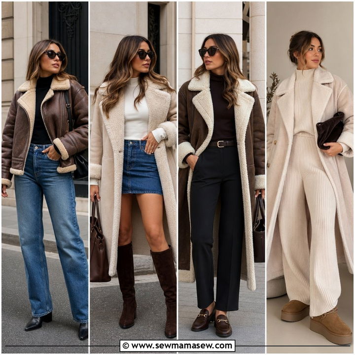 40 Shearling Coat Outfit Ideas for Cozy Winter Style