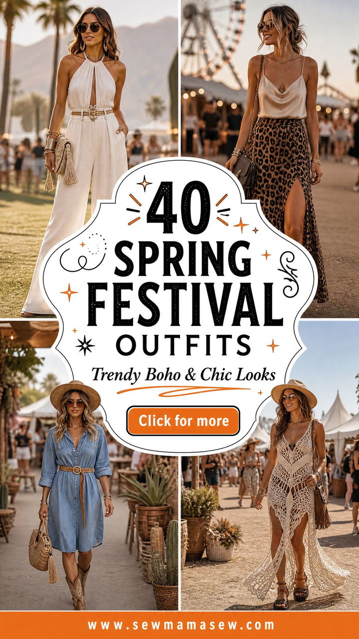 40 Spring Festival Outfits Trendy Boho and Chic Looks - 40 Spring Festival Outfits: Trendy Boho & Chic Looks