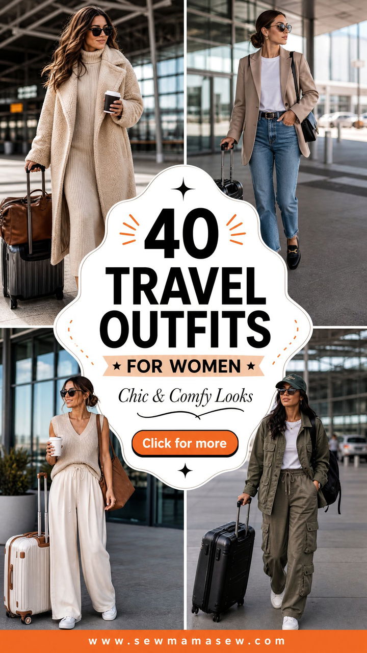 40 Travel Outfits for Women Chic and Comfy Looks - 40 Travel Outfits for Women: Chic and Comfy Looks