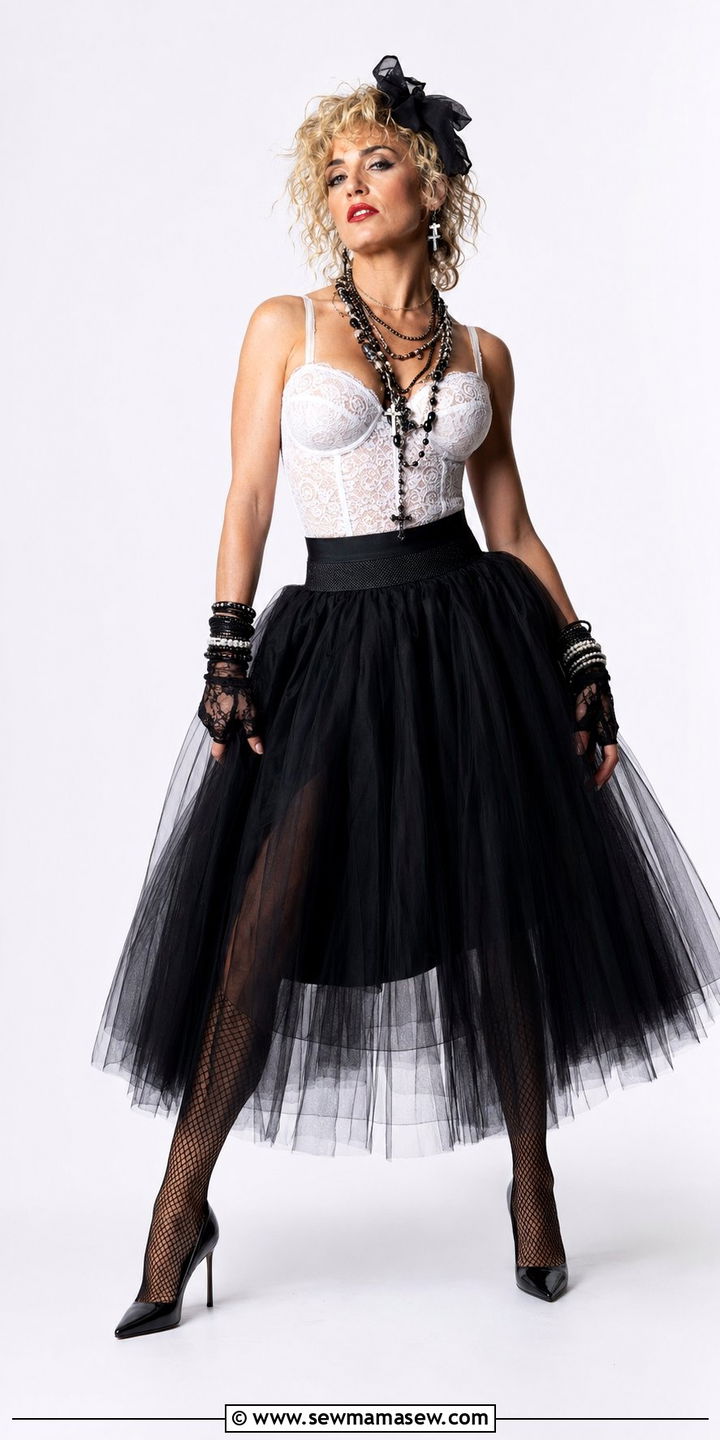 80s Madonna Lace Bustier And Tulle Skirt Outfit - 35 80s outfit ideas