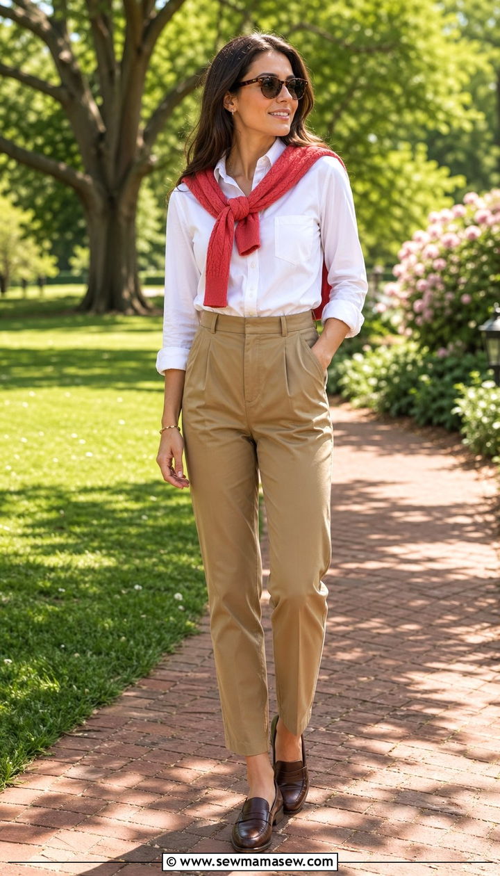 80s Sweater Tied Over Shoulders Preppy Outfit - 35 80s outfit ideas