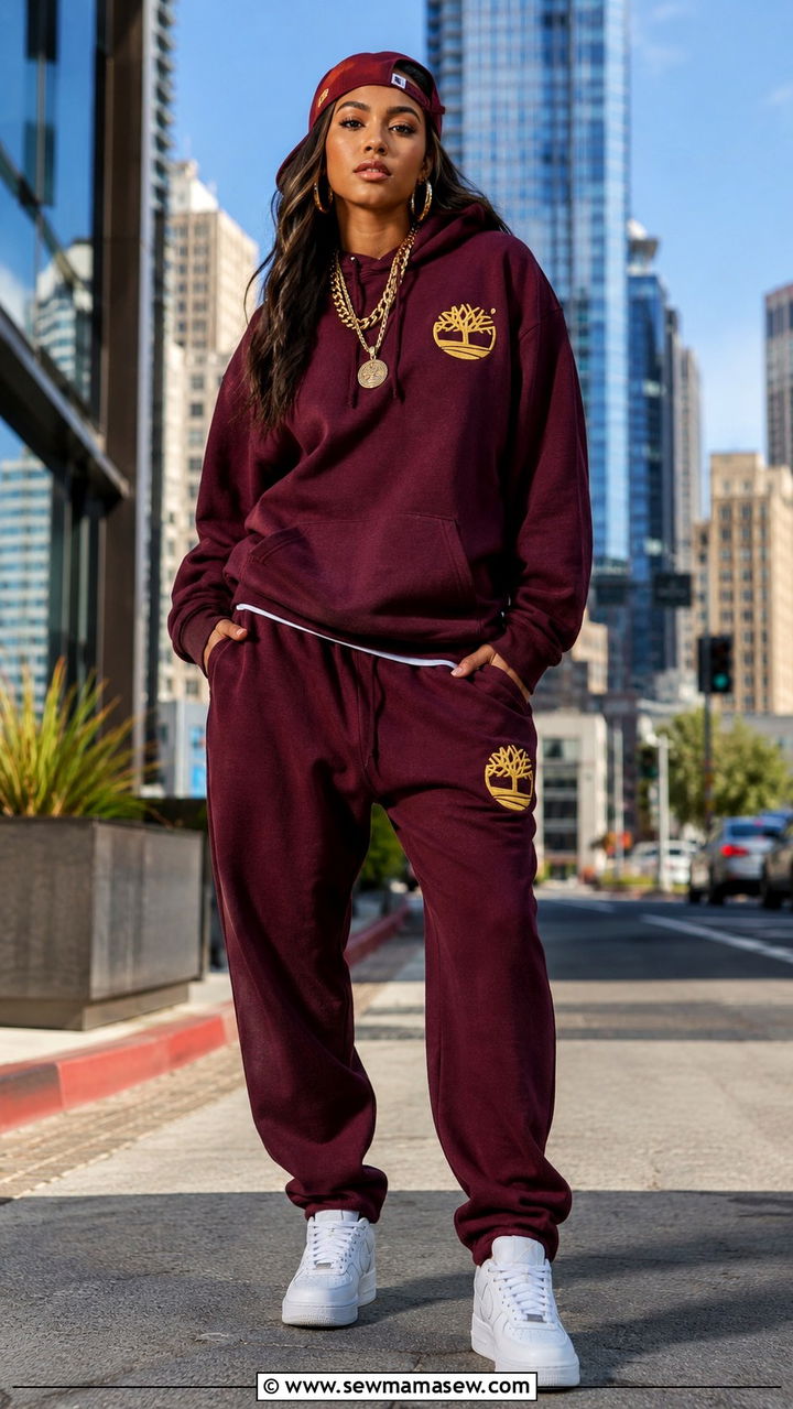 90s Streetwear Tracksuit Outfit With Gold Chains - 25 90s outfits to copy