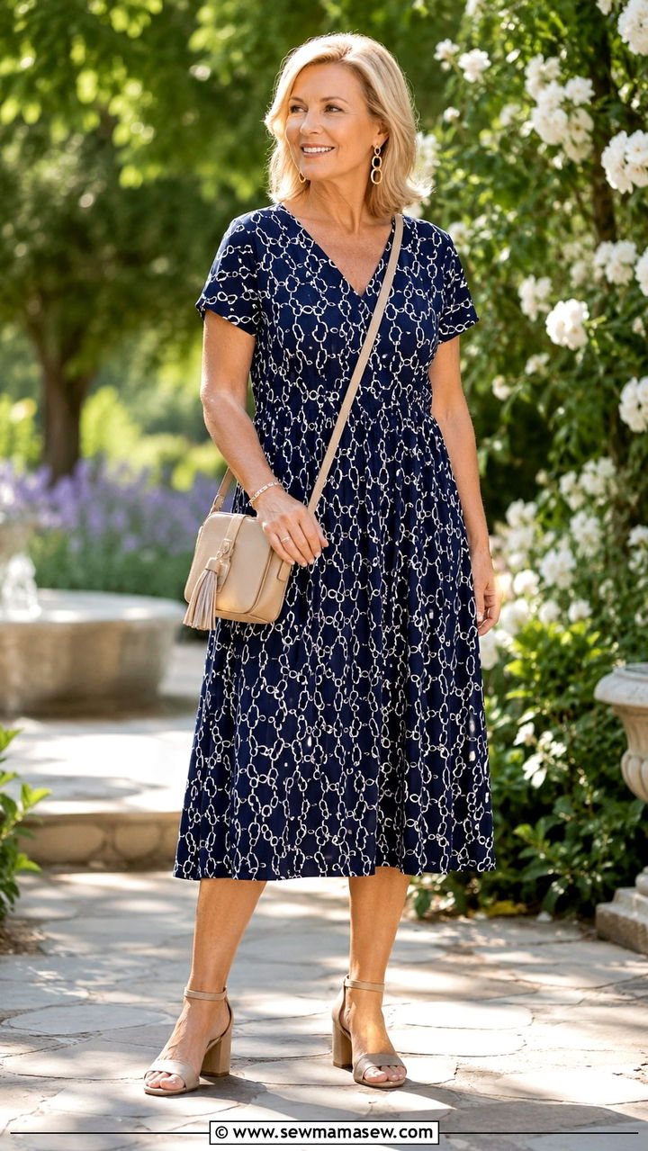 A Line Dress for Pear Shape Over 50 - 20 Outfit ideas for pear shape over 50