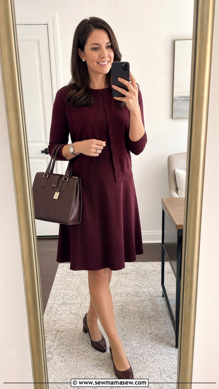 A Line Knee Length Dress And Cardigan For Deposition - 25 Deposition outfit ideas