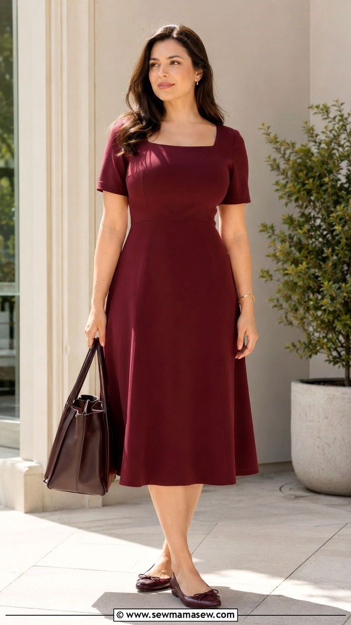 A Line Midi Dress Flats Big Bust Work - 25 Outfit ideas for big bust for work
