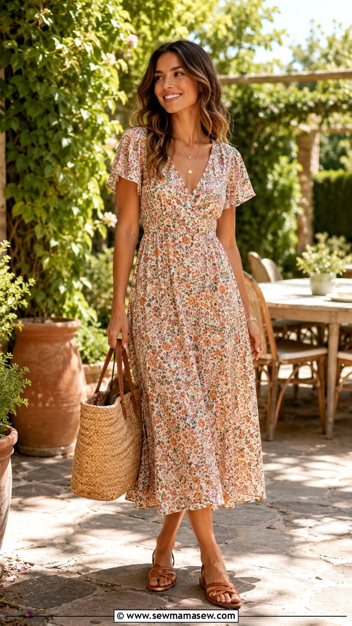 A Line Midi Dress Outfit Brunch - 20 35 year old woman outfit ideas