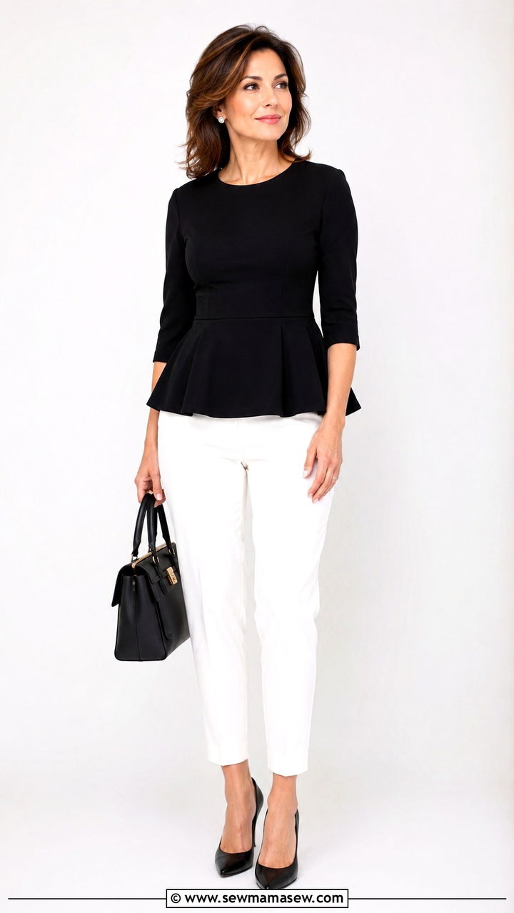 A Line Midi Skirt and Scoop Neck Tank - 25 Outfit ideas for apple shape over 40