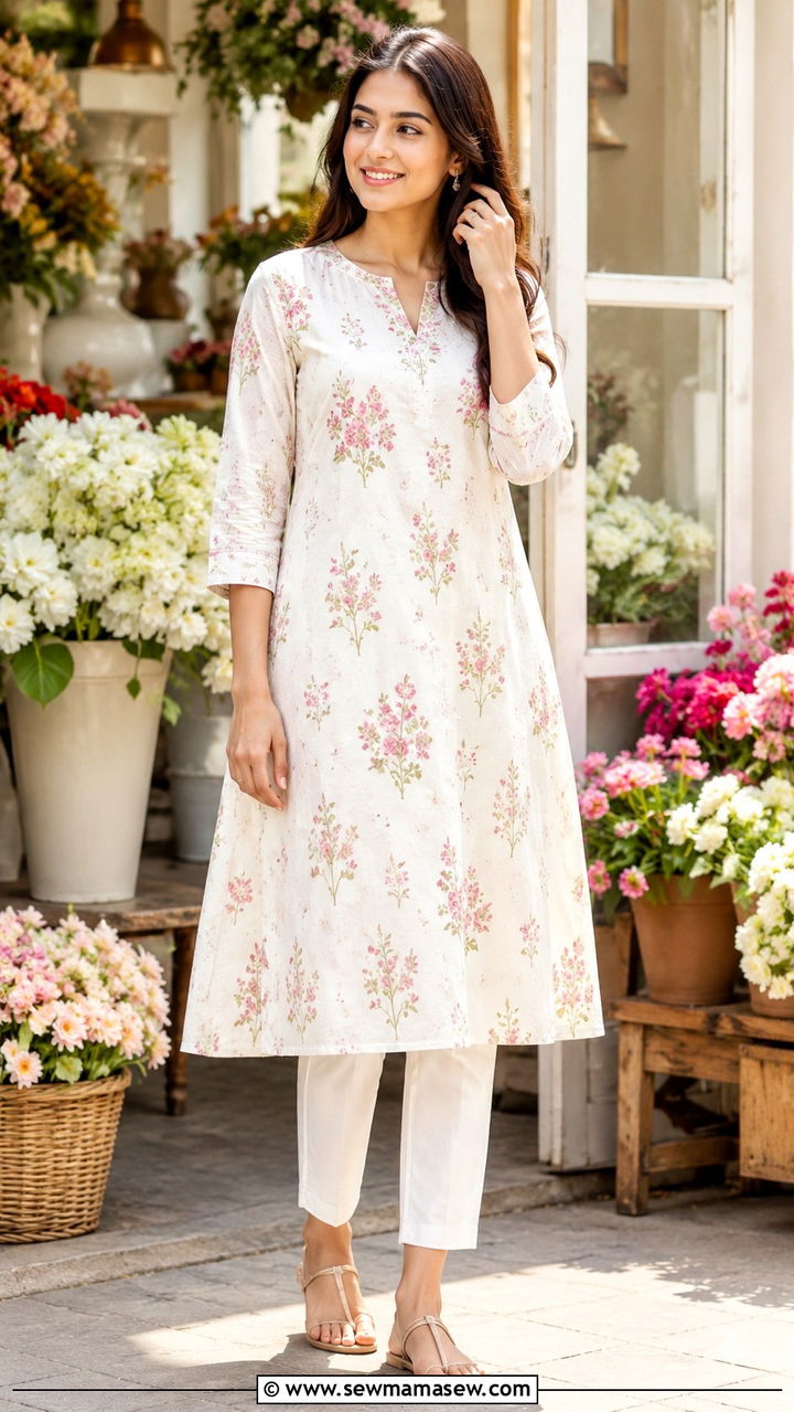 A line cotton kurta with slim pants Mumbai - 25 Mumbai outfit ideas