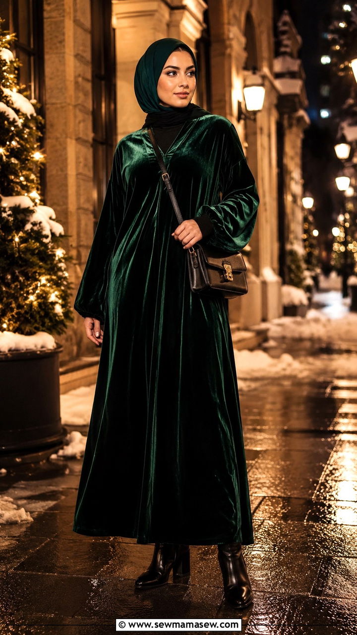 Abaya Over Turtleneck And Knee High Boots - 30 Modest outfit ideas with abaya