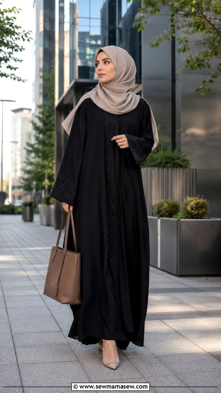 Abaya With Hijab And Flats - 30 Islamabad outfit ideas