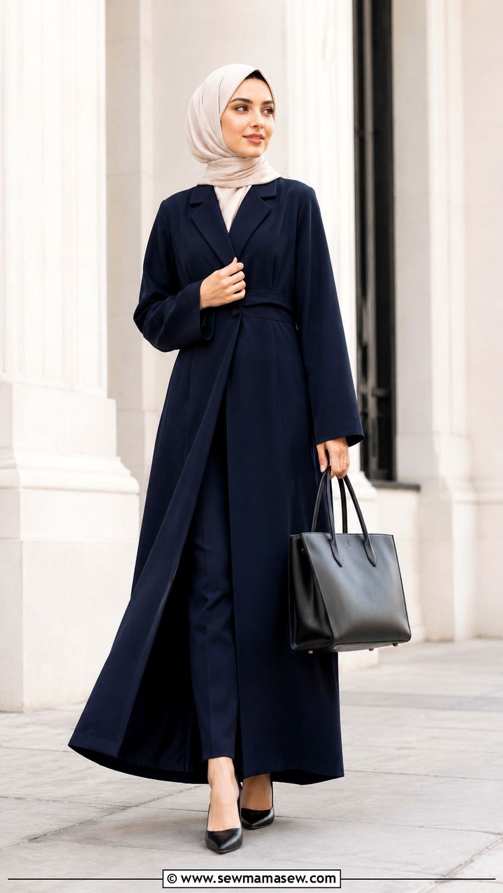 Abaya With Pointed Toe Flats And Structured Tote - 30 Modest outfit ideas with abaya