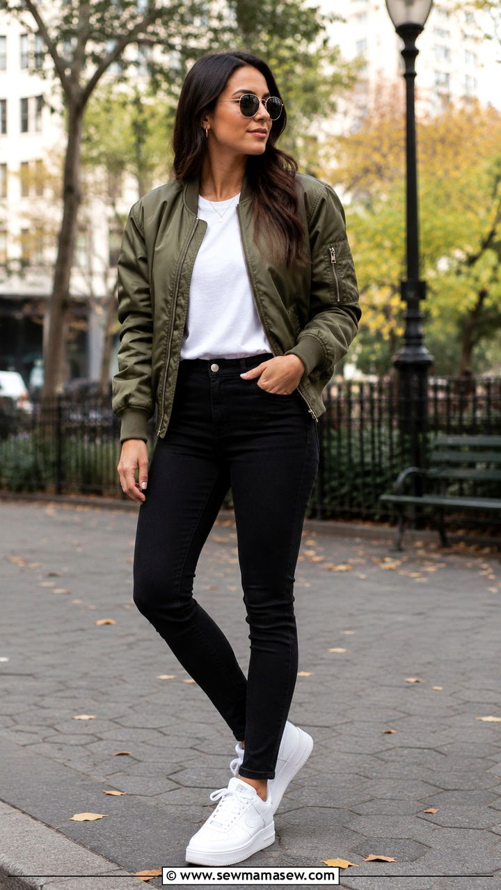 Air Force 1 bomber jacket outfit - 30 How to style Nike Air Force 1